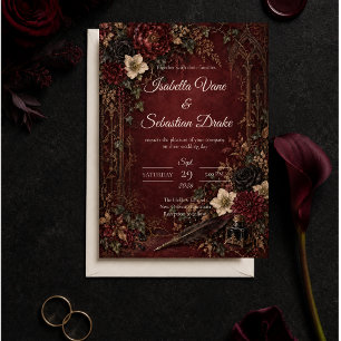 Convite Casamento Moody Gothic Dark Academia