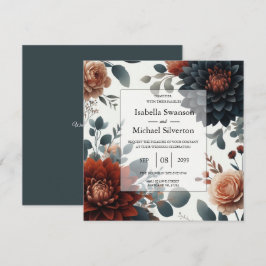 Convite Casamento Moody Rustic Fall Florals