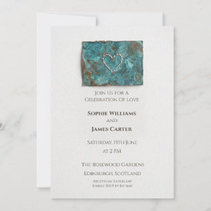 Convite Casamento Mosaico Azul