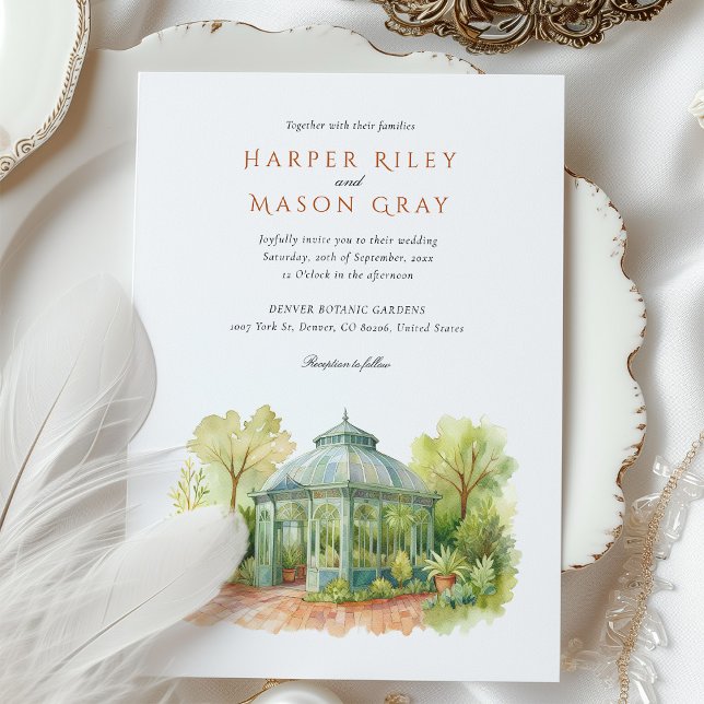 Convite Casamento Mosaico DENVER Botanic Gardens Woodland (Criador carregado)