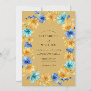 Convite Casamento Mostarda Açúcar Flor de Açafrão