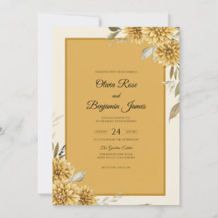 Convite Casamento Mostarda Dahlia