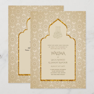 Convite Casamento Muçulmano de WALIMA Nikah Bilíngue Orn
