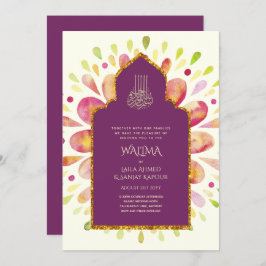 Convite Casamento Muçulmano de WALIMA Nikah Bilíngue Ornam