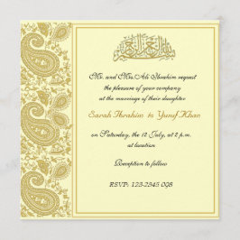 Convite Casamento muçulmano Dourado