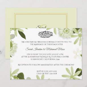 Convite Casamento muçulmano floral Tonal