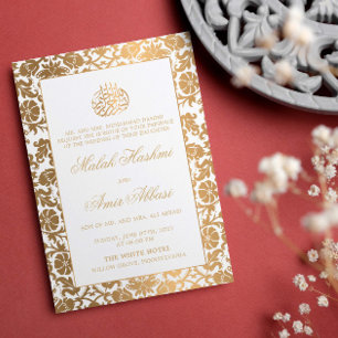 Convite Casamento muçulmano islâmico branco-oriental Doura