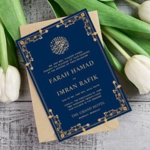 Convite Casamento Muçulmano Islâmico da Fronteira Dourada 