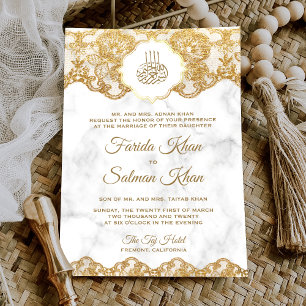 Convite Casamento Muçulmano Islâmico do Colar de Ouro Br