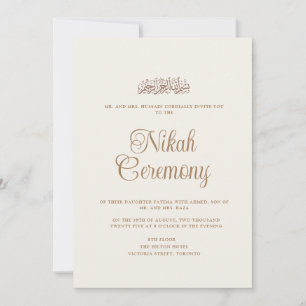 Convite Casamento Muçulmano Nikah com Script Moderno Mínim