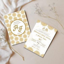 Convite Casamento Muçulmano Nikah, Ornamentado Moderno Dou