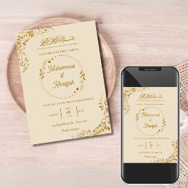 Convite Casamento Muçulmano Ornamentado Nikah Walima