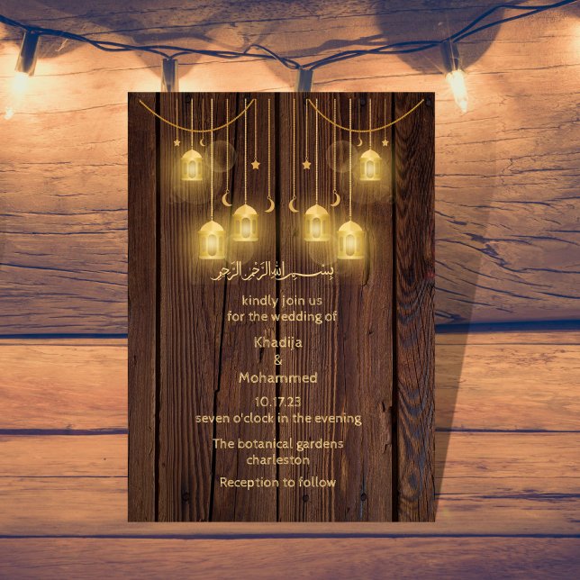 Convite Casamento muçulmano RUSTICO (Criador carregado)