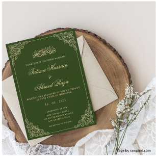 Convite Casamento Muçulmano Verde Esmeralda Rococó Vitoria