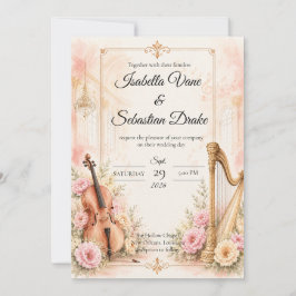 Convite Casamento Musical Elegante Casamento