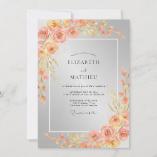 Convite Casamento Muted Eucalyptus Ranúnculo Âmbar