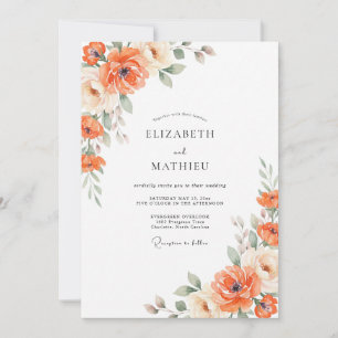Convite Casamento Muted Terracotta Dahlia