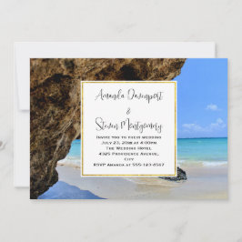 Convite Casamento na Costa da Praia Tropical com uma Grand