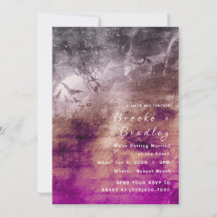 Convite Casamento na Floresta com Rosa‑Roxo Vibrante e Dou