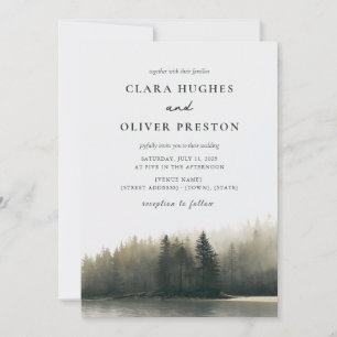 Convite Casamento na Floresta de Costa de Redwood de Pine