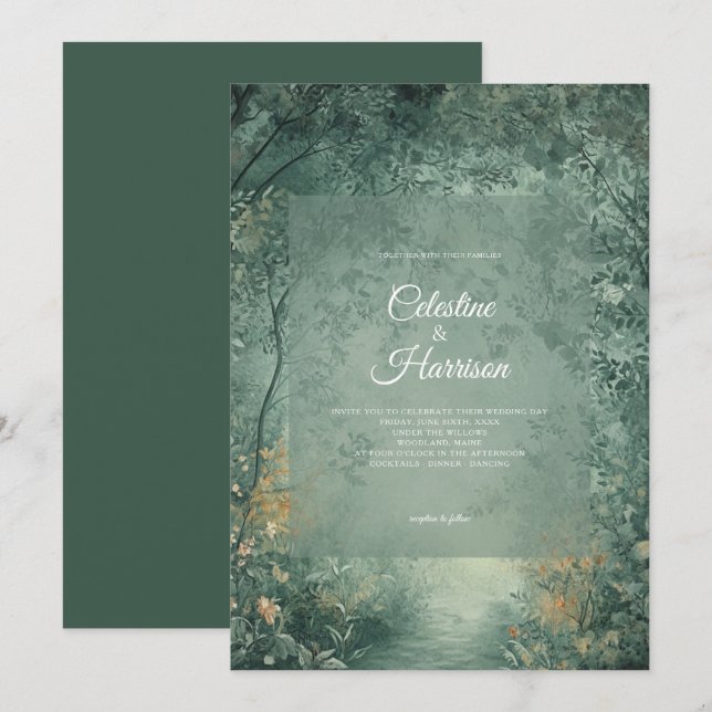 Convite Casamento na Floresta Encantada (Frente/Verso)