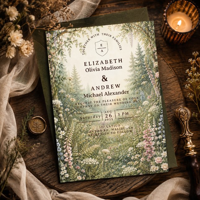 Convite Casamento na Floresta Encantada (Criador carregado)