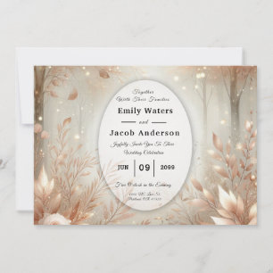 Convite Casamento na Floresta Encantada da Rosewood Dourad