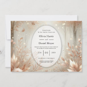 Convite Casamento na Floresta Encantada da Rosewood Dourad