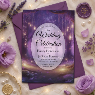 Convite Casamento na Floresta Encantada de Violeta à Meia-