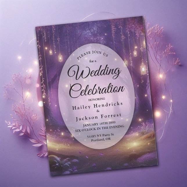 Convite Casamento na Floresta Encantada de Violeta à Meia- (Criador carregado)