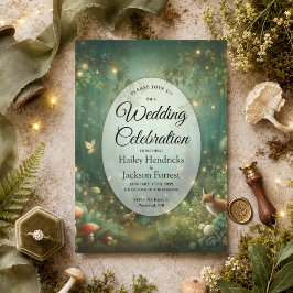Convite Casamento na Floresta Encantada Esmeralda Verde
