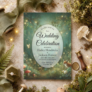 Convite Casamento na Floresta Encantada Esmeralda Verde