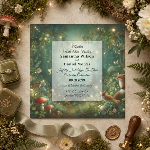 Convite Casamento na Floresta Encantada Esmeralda Verde