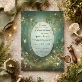 Convite Casamento na Floresta Encantada Esmeralda Verde