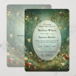 Convite Casamento na Floresta Encantada Esmeralda Verde