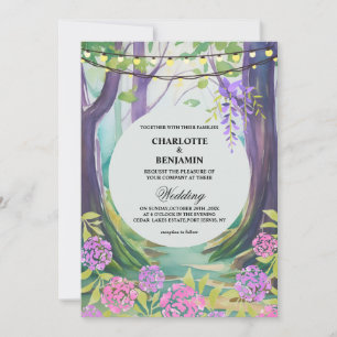 Convite Casamento na Floresta Encantada Mágica de Fantasia