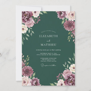Convite Casamento na Floresta Verde Esmeralda Luxuriante