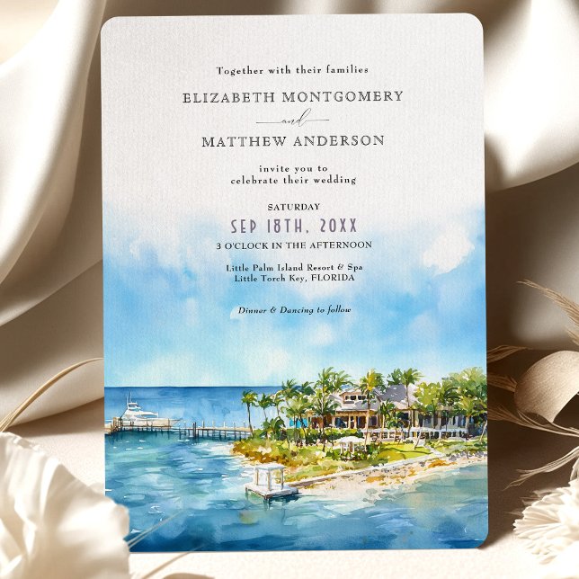 Convite Casamento na Flórida de Little Palm Island (Criador carregado)