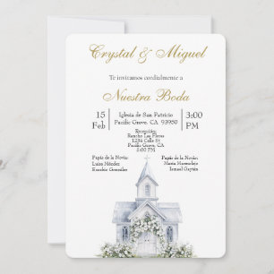 Convite Casamento na Igreja Floral Espanhola