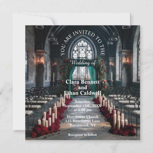 Convite Casamento na Igreja Gótica (Frente)