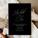 Convite Casamento Na moda de Nomes de Caligrafia Moderna N<br><div class="desc">Black Modern Calliographic Names Na moda Wedding Invitation apresenta os nomes de casais em caligrafia,  juntamente com um layout simples e moderno.</div>