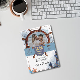 Convite Casamento Na moda náutico