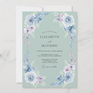 Convite Casamento na Natureza com Tons Suaves de Sage