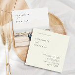 Convite Casamento na Praça da Foto Ilegante Clássica<br><div class="desc">Convite para Casamento na Praça da Festa de Marfim elegante e elegante</div>