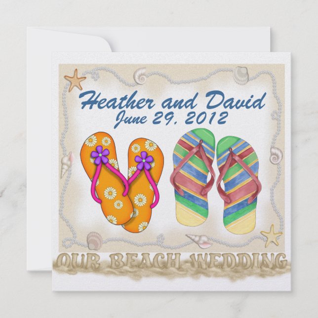 Convite Casamento na Praia (Frente)