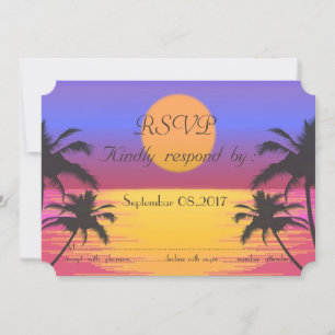 Convite Casamento na Praia ao Pôr do Sol RSVP
