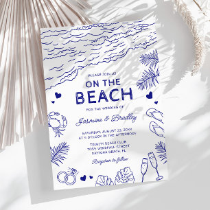 Convite Casamento na Praia Caprichoso com Rabiscos