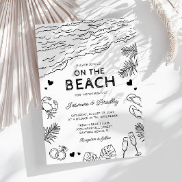Convite Casamento na Praia Caprichoso Doodle