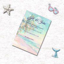 Casamento na Praia com Aquarela do Pôr do Sol
