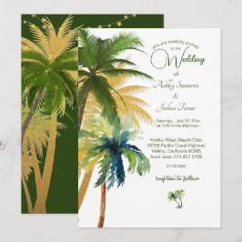 Convite Casamento na Praia com Palmeira